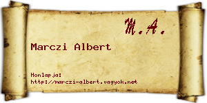 Marczi Albert névjegykártya